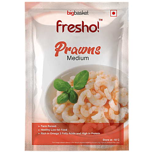 Fresho Frozen Prawns - Medium, 250 g Pouch 