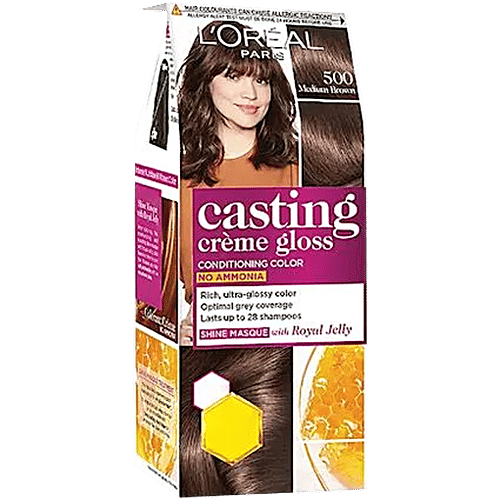 L'Oreal Paris Casting Crème Gloss - Small Pack, 45 g 500 Medium Brown No Ammonia
