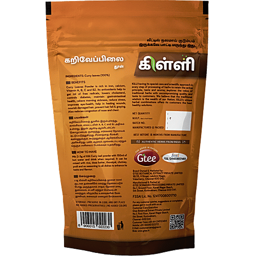 Killi Curry Leaves Powder, 100 g Pouch Source of Antioxidants