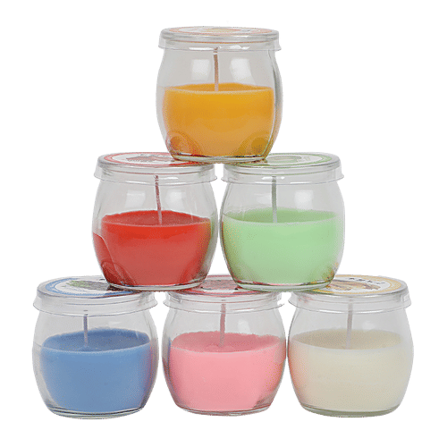 DP Scented Medium Candles - BB1370, Assorted, 6 pcs  