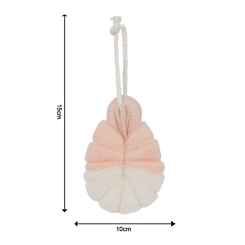bb home Body Bath Loofah Scrubber- Dual Side, Hangable, Peach, 1 pc  