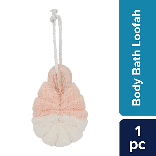 bb home Body Bath Loofah Scrubber- Dual Side, Hangable, Peach, 1 pc  