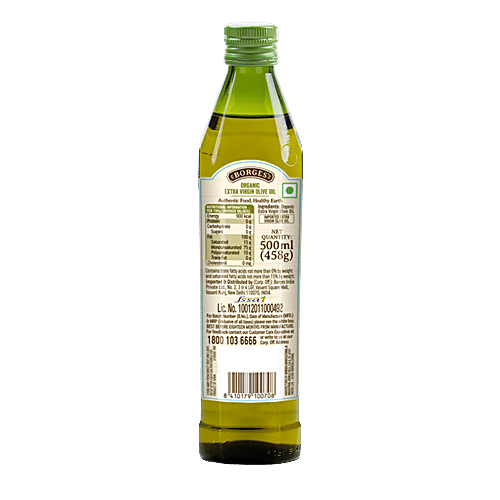 Borges Eco Natura Extra Virgin Olive Oil, 500 ml Bottle Organic, Zero Trans Fat, Zero Cholesterol