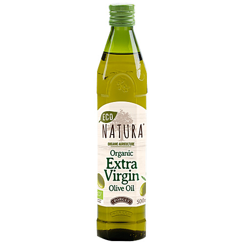 Borges Eco Natura Extra Virgin Olive Oil, 500 ml Bottle Organic, Zero Trans Fat, Zero Cholesterol