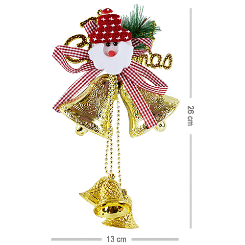 DP Merry Christmas Decorative Hanging Bell - BB1137, Gold, 1 pc  