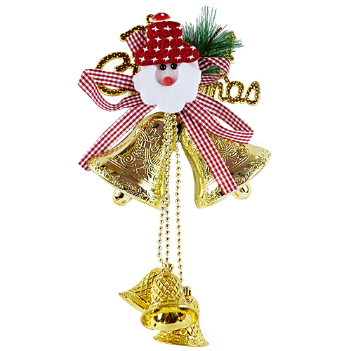 DP Merry Christmas Decorative Hanging Bell - BB1137, Gold, 1 pc  