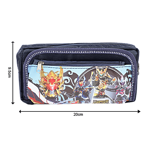 DP Blue Printed Pencil Pouch - Fabric & PU, BB1255DB, 1 pc  