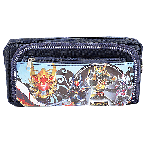 DP Blue Printed Pencil Pouch - Fabric & PU, BB1255DB, 1 pc  