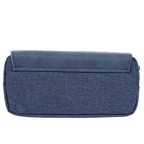 DP Printed Fabric & PU Pencil Pouch - Blue, BB1259DBLU, 1 pc  
