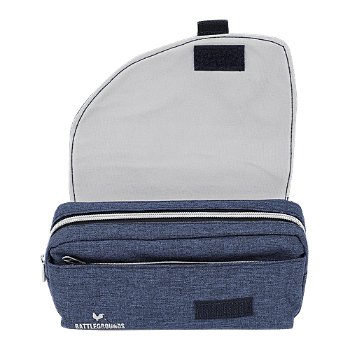 DP Printed Fabric & PU Pencil Pouch - Blue, BB1259DBLU, 1 pc  