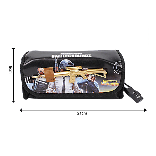 DP Printed Fabric Pencil Pouch - Black, BB1261DBLK, 1 pc  