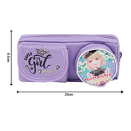 DP Printed Fabric Pencil Pouch - Purple, BB1263DPPL, 1 pc  