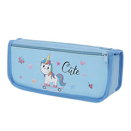 DP Printed Fabric Pencil Pouch - Blue , BB1266DBLU, 1 pc  