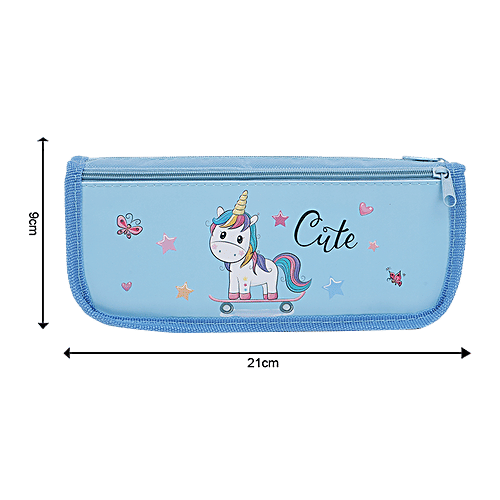 DP Printed Fabric Pencil Pouch - Blue , BB1266DBLU, 1 pc  