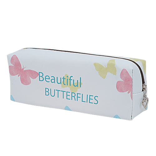 DP Blue Printed Pencil Pouch - PU, BB1285BLU, 1 pc  