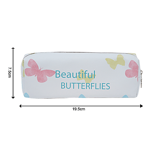 DP Blue Printed Pencil Pouch - PU, BB1285BLU, 1 pc  