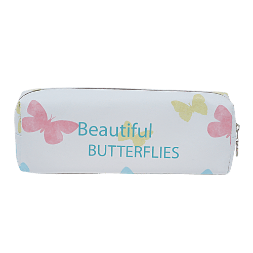 DP Blue Printed Pencil Pouch - PU, BB1285BLU, 1 pc  