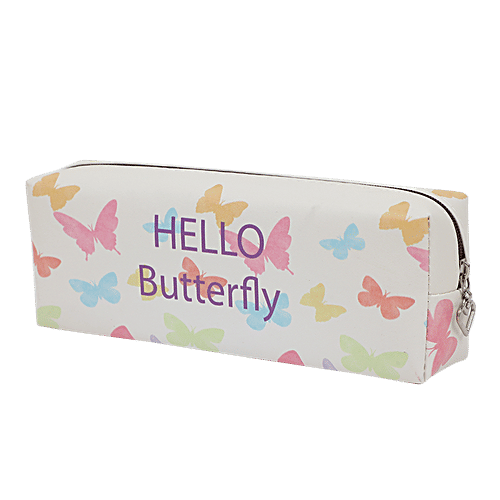 DP Cream Printed Pencil Pouch - PU, BB1285CRM, 1 pc  