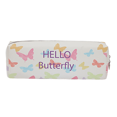 DP Cream Printed Pencil Pouch - PU, BB1285CRM, 1 pc  
