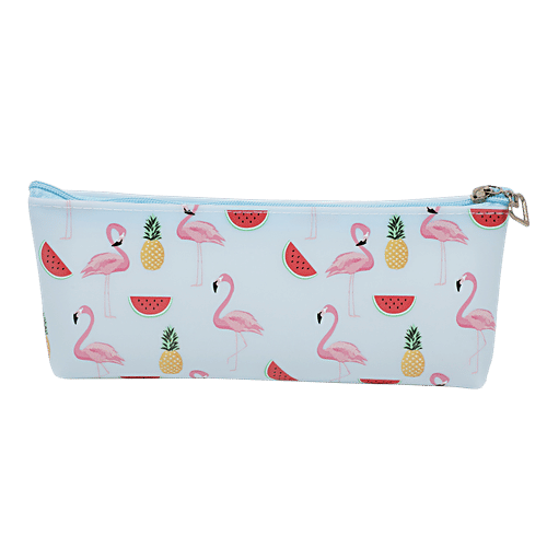 DP Blue Printed Pencil Pouchv - PU, BB1288BLU, 1 pc  