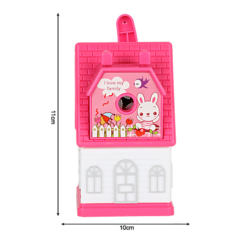 suny Pink Pencil Desktop Sharpener- Plastic, House Shaped, BB1292PNK, 1 pc  Durable, Strong, Lightweight