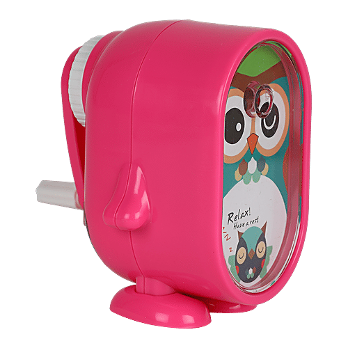 suny Pink Pencil Desktop Sharpener - Plastic, Owl Shaped, BB1294PNK, 1 pc  