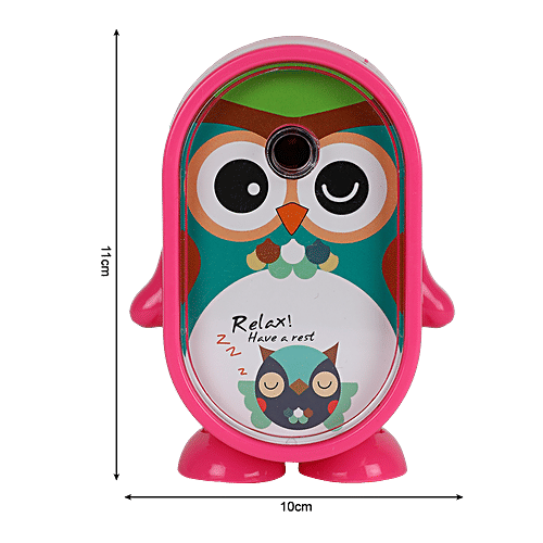 suny Pink Pencil Desktop Sharpener - Plastic, Owl Shaped, BB1294PNK, 1 pc  