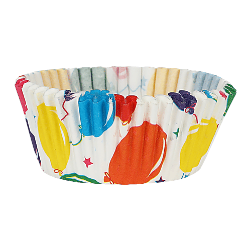DP Multicoloured Balloon Printed Cupcake Moulds - Paper, BB1334, 50 pcs  