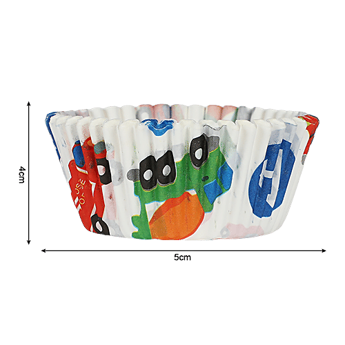 DP Multicoloured Car Printed Cupcake Moulds - Paper, BB1335, 50 pcs  