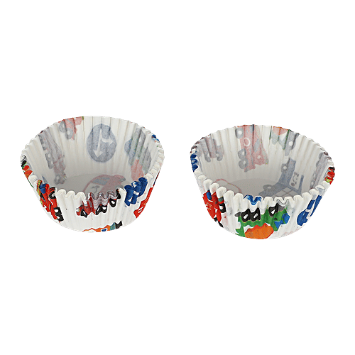 DP Multicoloured Car Printed Cupcake Moulds - Paper, BB1335, 50 pcs  