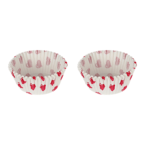 DP Pink Heart Printed Cupcake Moulds - Paper, BB1340, 50 pcs  