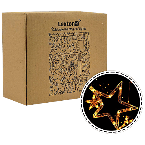 Lexton StarDecorative String Lights For Home Decor - 138 LEDs, 2.5 M, 8 Flash Modes, 12 Stars, Warm White, 1 pc  Long Lasting & Energy-Efficient,  Festive, Christmas, Party, Patio Lawn