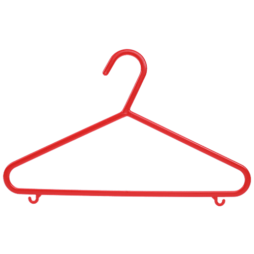 All Time Plastics Hanger/ Cloth Hanger 033 - Red, 6 pcs  