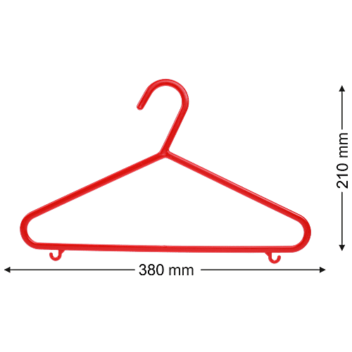 All Time Plastics Hanger/ Cloth Hanger 033 - Red, 6 pcs  