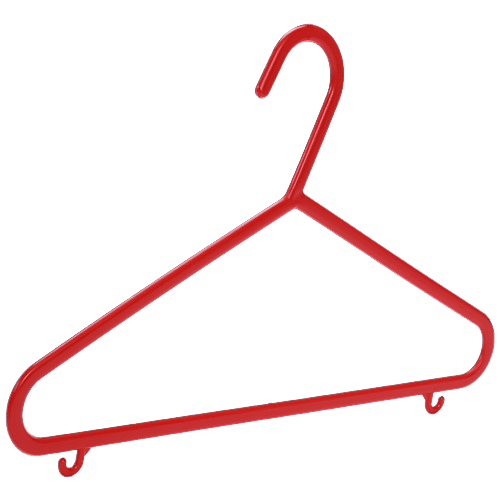 All Time Plastics Hanger/ Cloth Hanger 033 - Red, 6 pcs  