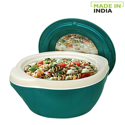 Princeware Pluto Casserole For Roti/Chapati - Turquoise Blue With Steel Lid, 600 ml  