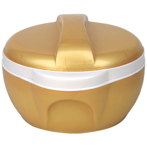 Princeware Pluto Casserole For Roti/Chapati - Golden With Steel Lid, 600 ml  