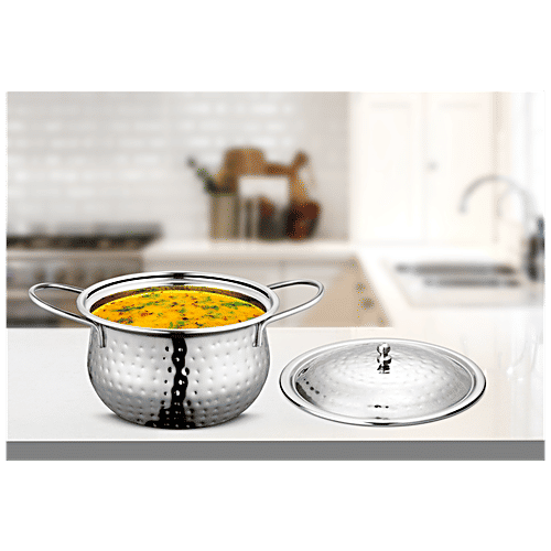 Buy Classic Essentials Serving Hammered Handi With Lid 16 cm Online