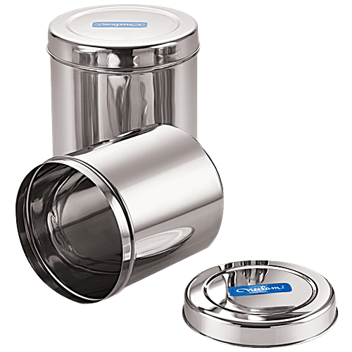 Neelam Steel Storage Container/Deep Dabba/Canister - No. 13, 2.5 L Set of 2 