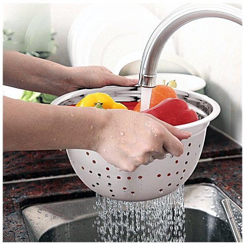 Vinayak Steel German Colander/Basket/Strainer - 21 cm, 2.8 L  