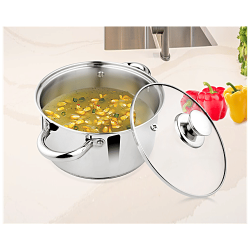 Buy Vinayak Steel Casserole Cook N Serve Induction Bottom With Glass