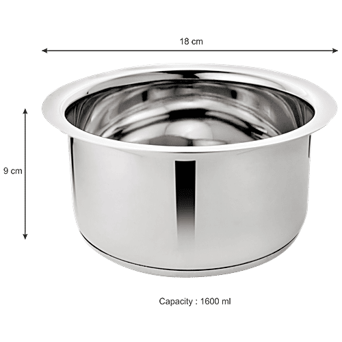 Vinayak Steel Tope Induction Bottom - 18 cm, 1.6 L  