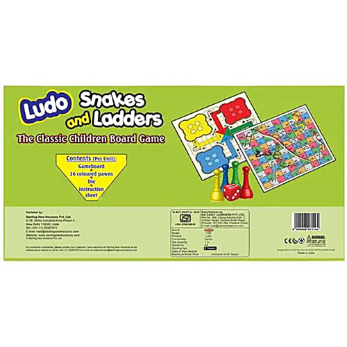 Sterling Board Game - Ludo, Snakes & Ladders, 2-4 Players, Suitable For  Ages 5 Years & Above, 1 pc  