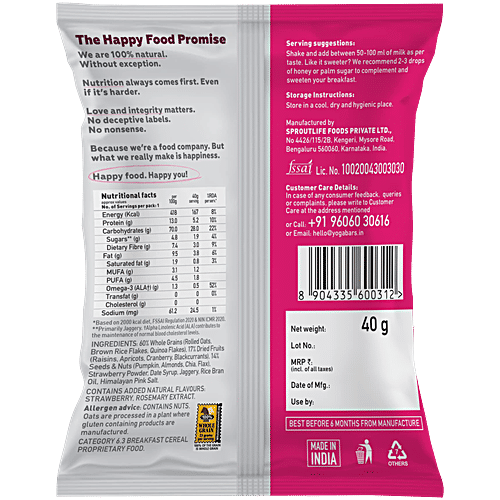 Yoga Bar Muesli - Fruits, Nuts & Seeds, Healthy, Rich In Protein, Breakfast Cereal, 40 g (Pack of 10) High Protein