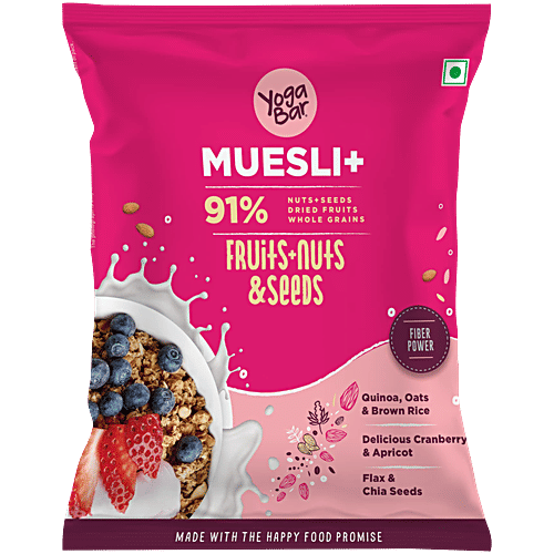 Yoga Bar Muesli - Fruits, Nuts & Seeds, Healthy, Rich In Protein, Breakfast Cereal, 40 g (Pack of 10) High Protein