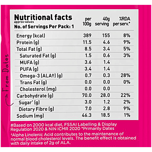 Yoga Bar Fruits, Nuts & Seeds Super Muesli, 40 g  Rich in Protein, 93% Whole Grains/Dry Fruits/Nuts & Seeds