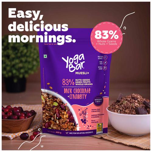 Buy Yoga Bar Muesli - Dark Chocolate & Cranberry, 100% Natural, High In ...