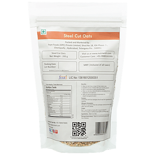 NUTRIWISH Steel Cut Oats, 200 g  