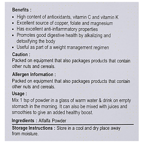 NUTRIWISH Alfalfa Powder, 500 g  