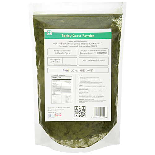 NUTRIWISH Barley Grass Powder, 500 g  